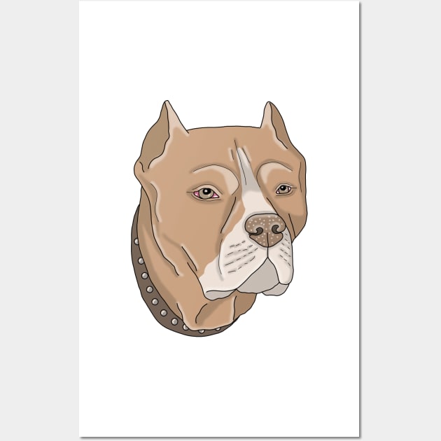 Red nose Pitbull Wall Art by Artbychb